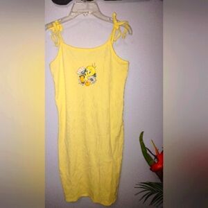 Tweety's Looney Tunes Spaghetti Strap Dress Size Meduim